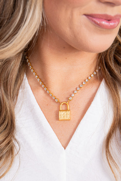 Lock Pendant Necklace Jewelry, Lock Necklace Women Gold