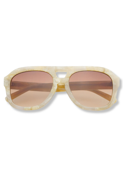 Freyrs Voyager Grey Pearl Acetate Oversized Aviator Sunglasses display picture 1