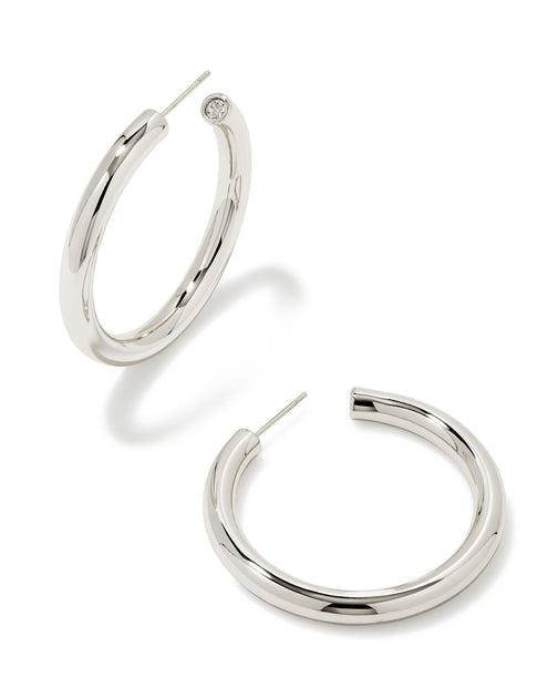 HOOP LOGO MONO EARRING in silver