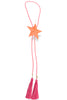 Silas Orange Citrus Star Neon Pink Tassel Fuchsia Bolo Necklace
