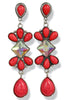 Donnie Red Western Drop Earrings