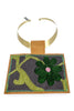 Kilim Suzani Charcoal Fabric Choker Necklace 12