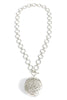 Time Of Events Worn Silver Pendant Necklace