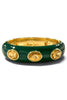 Willa Green Enamel Oval Stone Station Hinged Bracelet