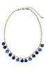 Even It Out Blue Multi Abalone Glass Charm Ball Chain Gold Necklace