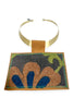 Kilim Suzani Charcoal Fabric Choker Necklace 6