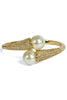 Callie Gold and Pearl Hinged Bracelet