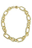 Hollis Gold Oval Hammered Link Necklace