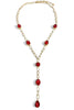 Nelson Red Stone Gold Chain Y Necklace
