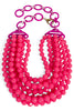 TWT® Laura Fuchsia Faceted Bead 7 Strand Necklace