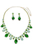 Full Of Glitz Green Glass Stone Statement Necklace