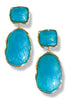 Talking To You Teal Geometric Drop Earrings