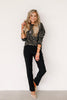 Tribal Fossil Leopard Long Sleeve Mock Neck Sweater