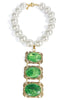 Yochi Kaieda Cream and Green Statement Necklace