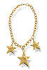 Following The Stars Gold Hammered Star Charm Necklace