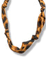 Lean A Hand Leopard Printed Scarf Necklace