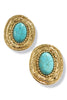 Stop In My Tracks Turquoise and Gold Statement Earrings