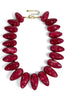 All The Time Wine Marble Pebble Beaded Necklace