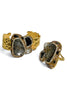Starlit Gold And Grey Cuff Bracelet & Ring Set