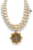 Triple Iconic Choker - Cloister San Benito Medallion - Gold | Virgins Saints & Angels