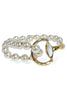 Elsie Cream and Gold Horsebit Pearl Bracelet