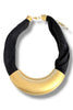 Here In Advance Black Mesh Scarf Necklace