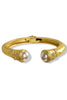 Gigi Cream Crystal & Glass Accent Cuff Bracelet
