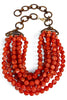 TWT® Laura Amber Smooth Bead 7 Strand Necklace