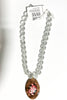 Made In The Deep South 1950s Hand Painted Brooch 1940s Beads Necklace