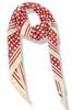 Holding Back Red and White Triangle Scarf