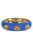 Willa Blue Enamel Oval Stone Station Hinged Bracelet