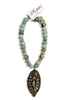 Made in the Deep South 1970s Wood & Agate Pendant 1960s Amazonite Bead Necklace