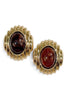 Golden Ember Brown Oval Stone Earrings