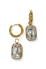 Run For It Gold Faceted Stone Dangle Earrings