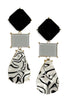 Drop The Ball Black and Gold Dangle Earrings