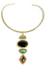 Elowen Labradorite and Amethyst Drop Necklace