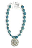 Made In The Deep South 1950s Brooch Porcelain Bead Necklace