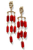 Inspire Me Red Fringe Linked Resin Bar Earrings