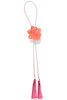 Lotus Coral Flower Fuchsia Tassel Bubblegum Pink Bolo Necklace