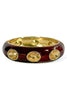 Willa Burgundy Enamel Oval Stone Station Hinged Bracelet