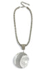 Next Test Clear Oversized Stone Rhodium Necklace