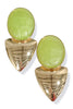 On My Mind Lime Marble and Triangle Drop Earrings