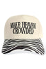 Make Heaven Crowded Zebra Ball Cap Hat