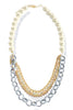 Keep It Going Light Blue and Gold Layered Necklace