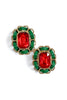 Late Night Red and Green Stud Earrings