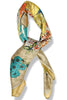 Riley Dark Beige Floral Square Scarf