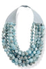 Carla Blue Faceted Bead Statement Necklace