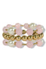 Living My Dream Pink and Gold Ball Bead Bracelet Set