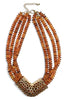 Rustic Radiance Brown Layered Bead Necklace
