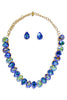Glitz and Glimmer Green and Blue Statement Necklace